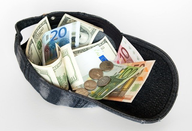 embroidery money inside of baseball hat