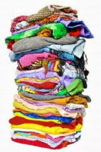 stack of folded tshirts